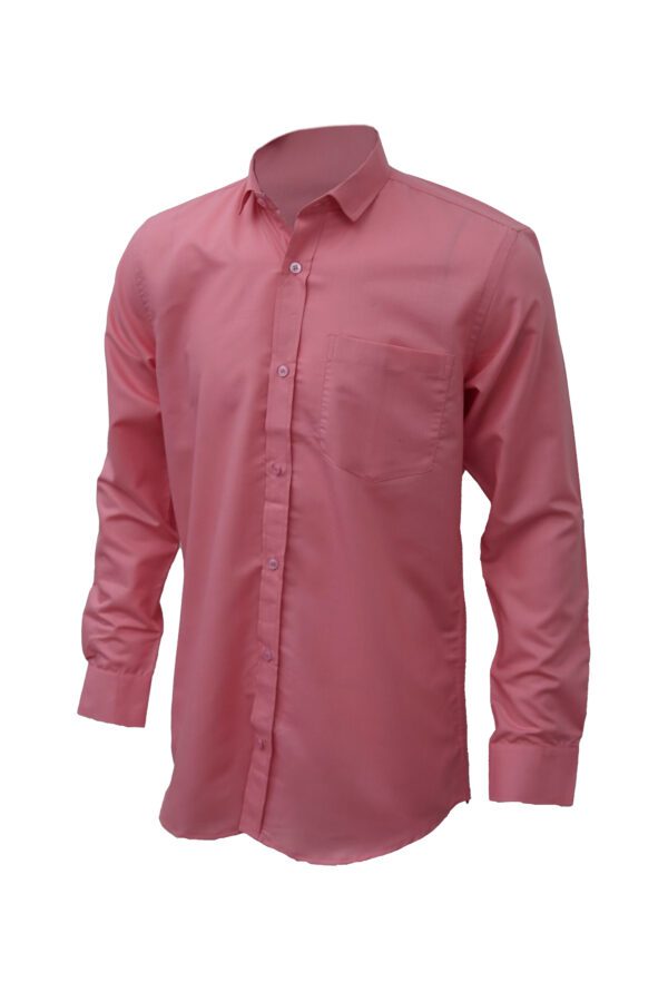 Saasha Garments Pink Plain Shirt For Men Front Side