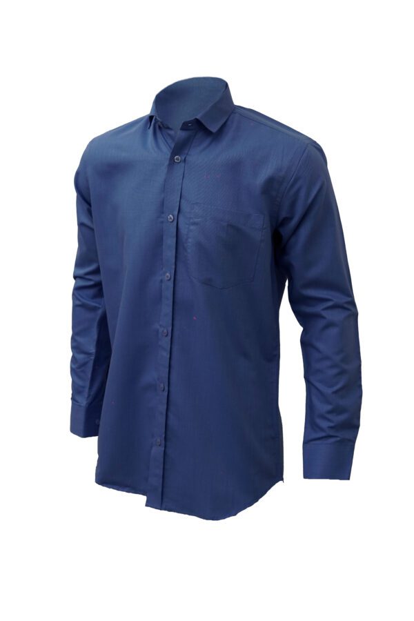 Saasha Garments Ink Blue Plain Shirt For Men Front Side