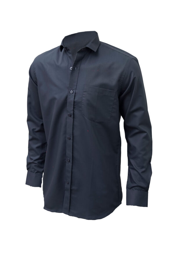Saasha Garments Mid Grey Plain Shirt For Men Front Side