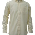 Saasha Garments Yellow Plain Shirt For Men Front