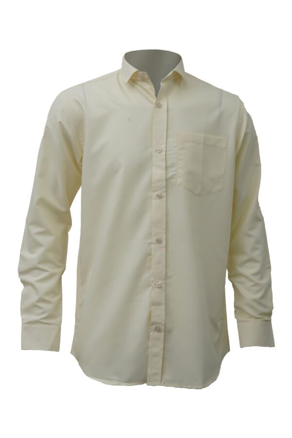 Saasha Garments Yellow Plain Shirt For Men Front