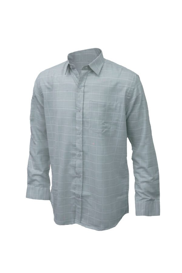 Saasha Garments Cream Big Checks Shirt For Men