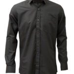 Saasha Garments Mid Black Plain Shirt For Men Front