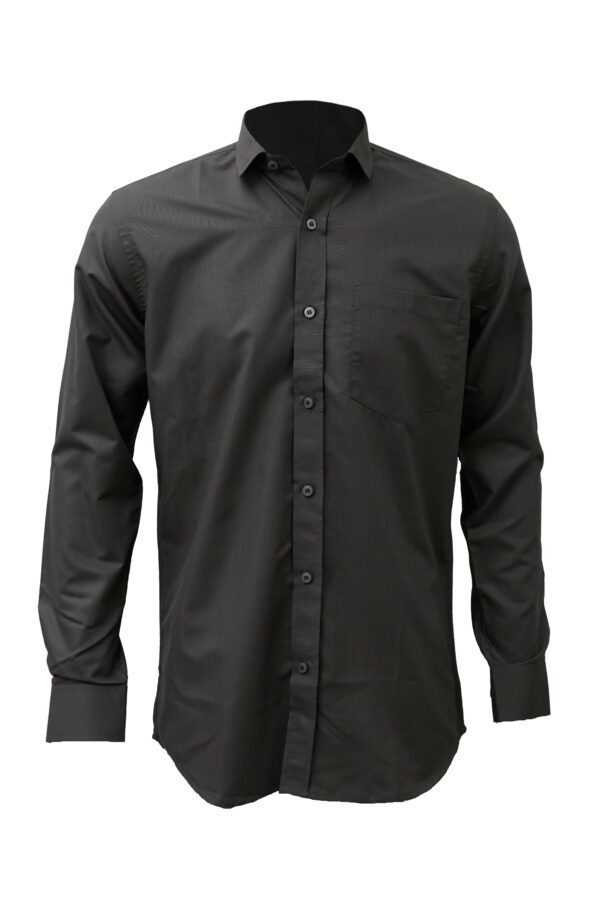 Saasha Garments Mid Black Plain Shirt For Men Front