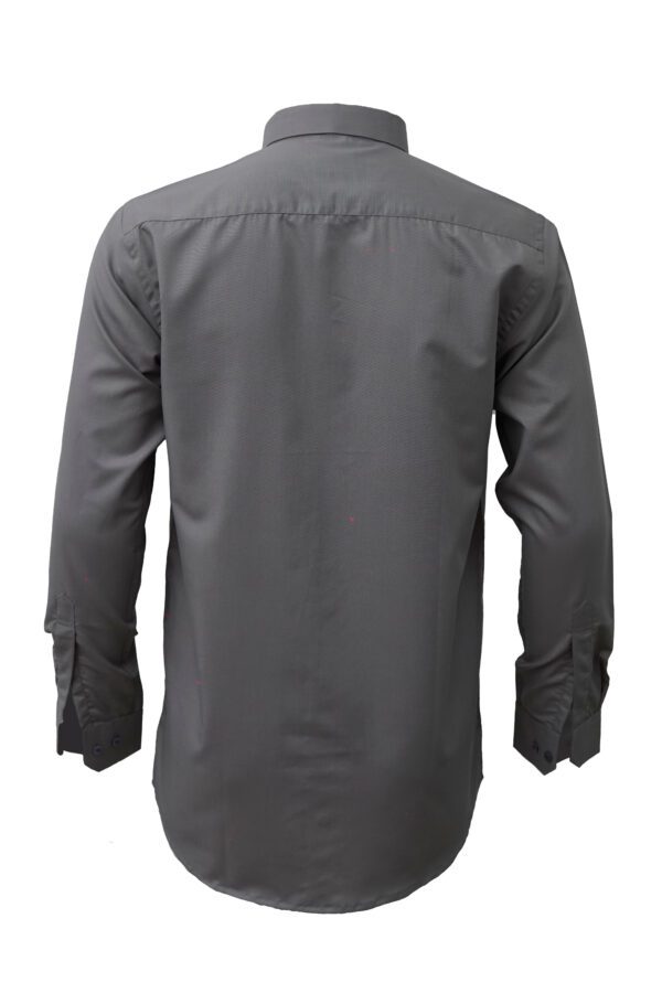 Saasha Garments Mid Grey Plain Shirt For Men Back