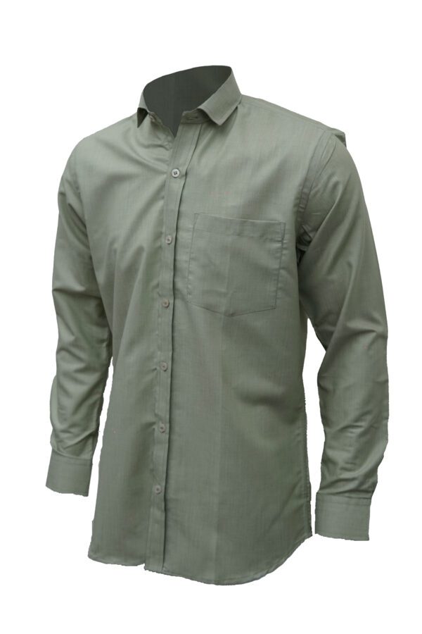 Saasha Garments Light Green Plain Shirt For Men Front Side