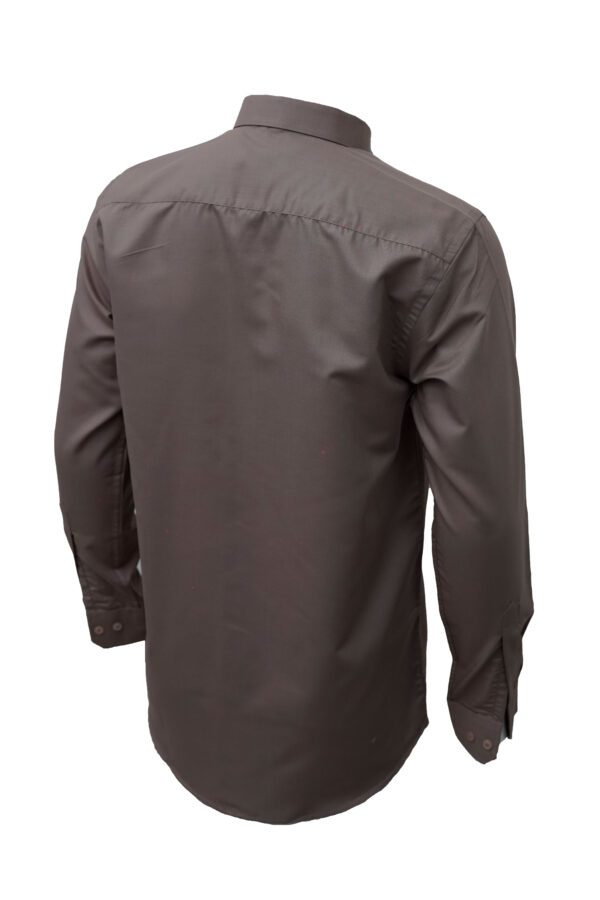 Saasha Garments Light Brown Plain Shirt For Men Back Side