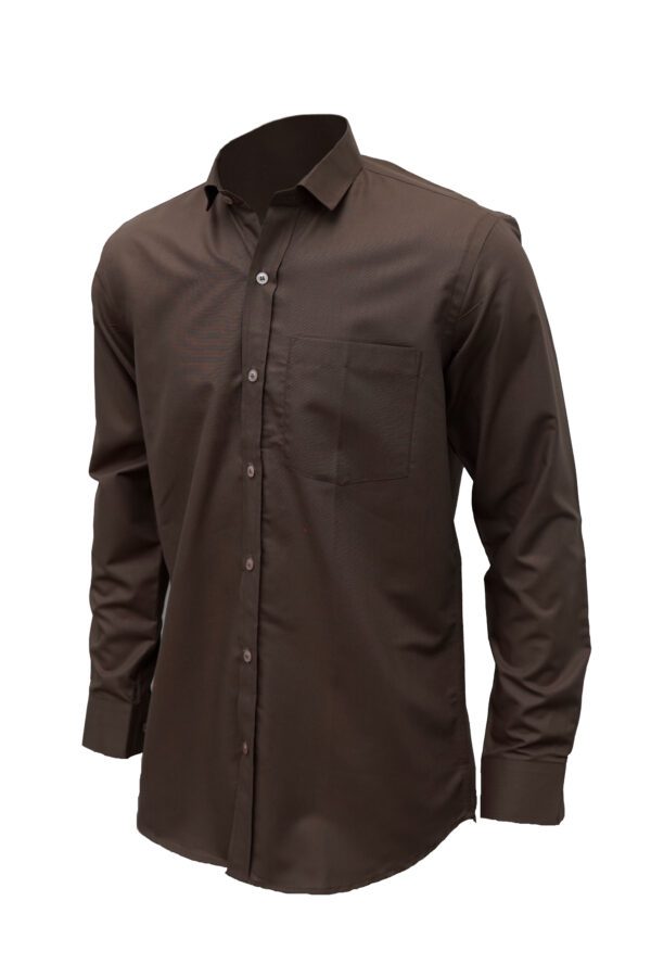 Saasha Garments Brown Plain Shirt For Men Front Side