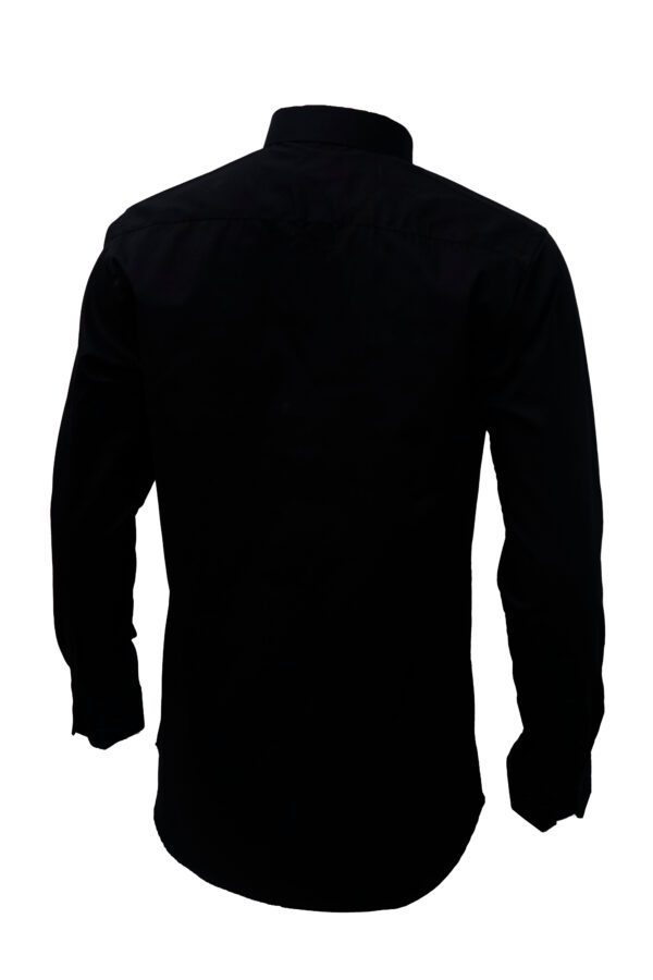 Saasha Garments Black Plain Shirt For Men Back Side