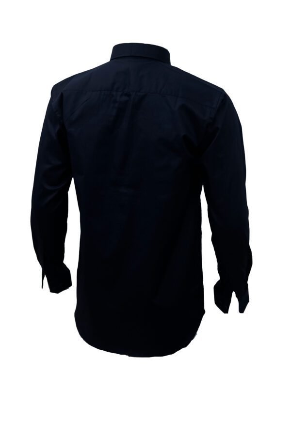 Saasha Garments Navy Plain Shirt For Men Back Side