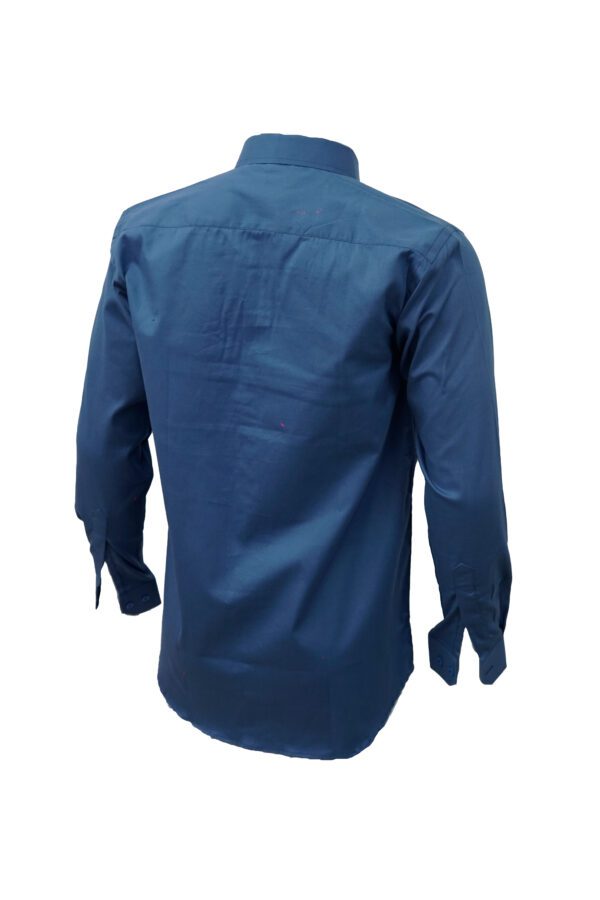 Saasha Garments Navy Plain Shirt For Men1 Back Side