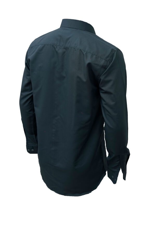 Saasha Garments Forest Green Plain Shirt For Men Back Side