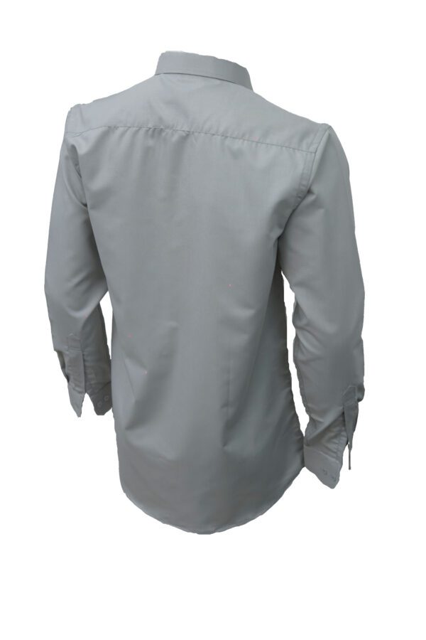 Saasha Garments Cream Plain Shirt For Men Back Side