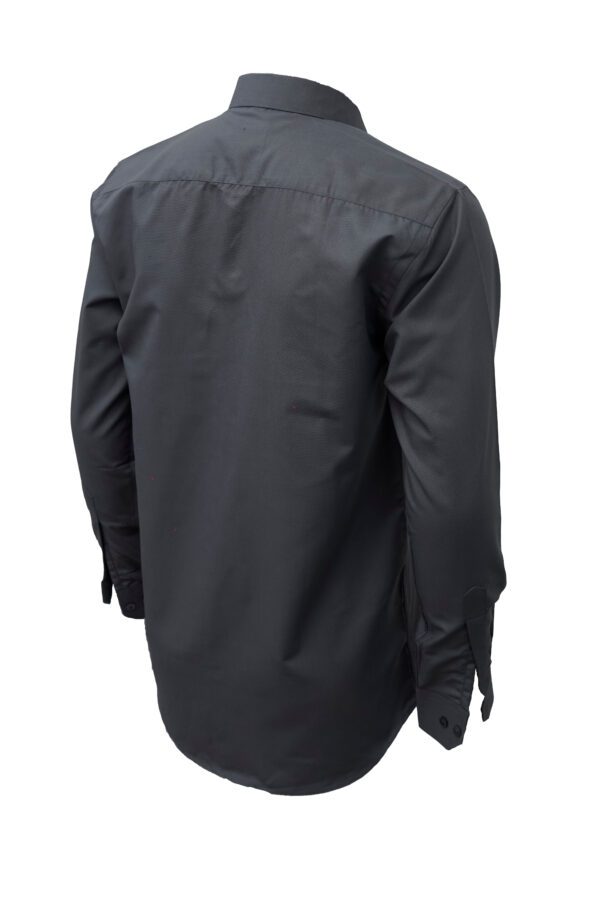 Saasha Garments Dark Grey Plain Shirt For Men Back Side