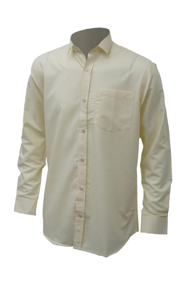 Saasha Garments Yellow Plain Shirt For Men Front Side