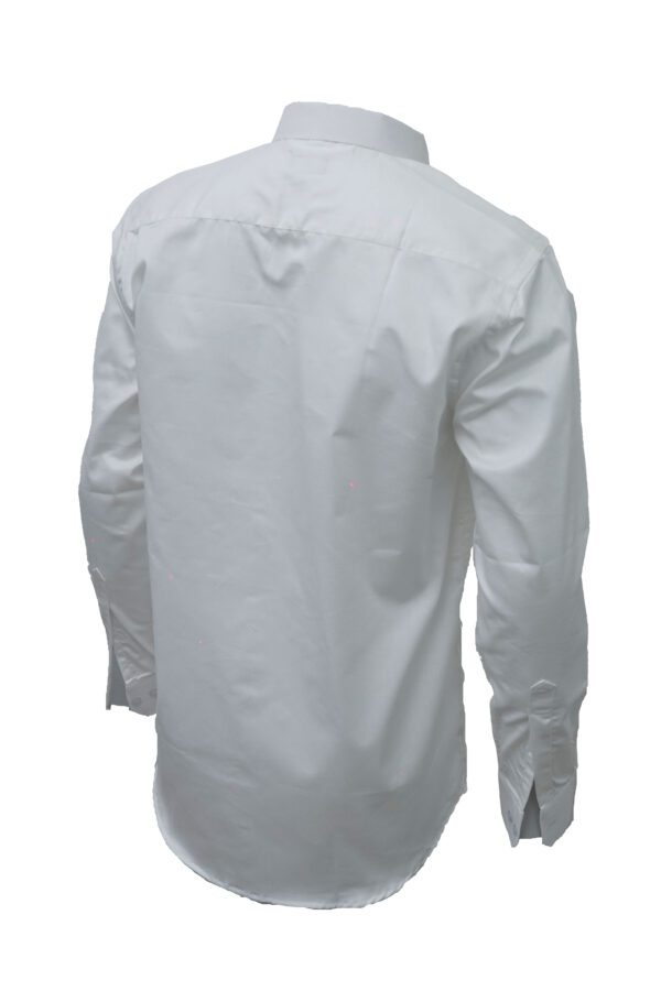 Saasha Garments White Plain Shirt For Men Back Side