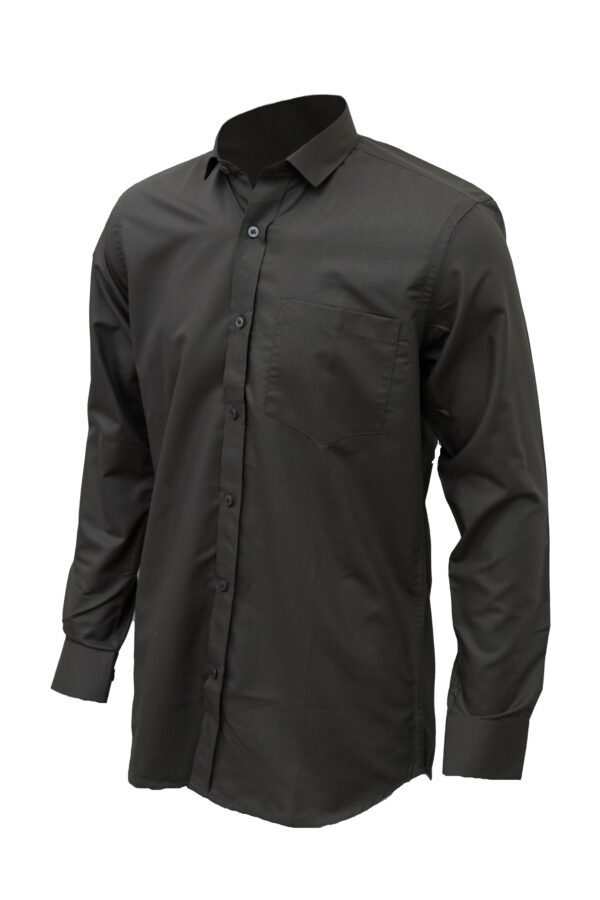 Saasha Garments Mid Black Plain Shirt For Men Front Side