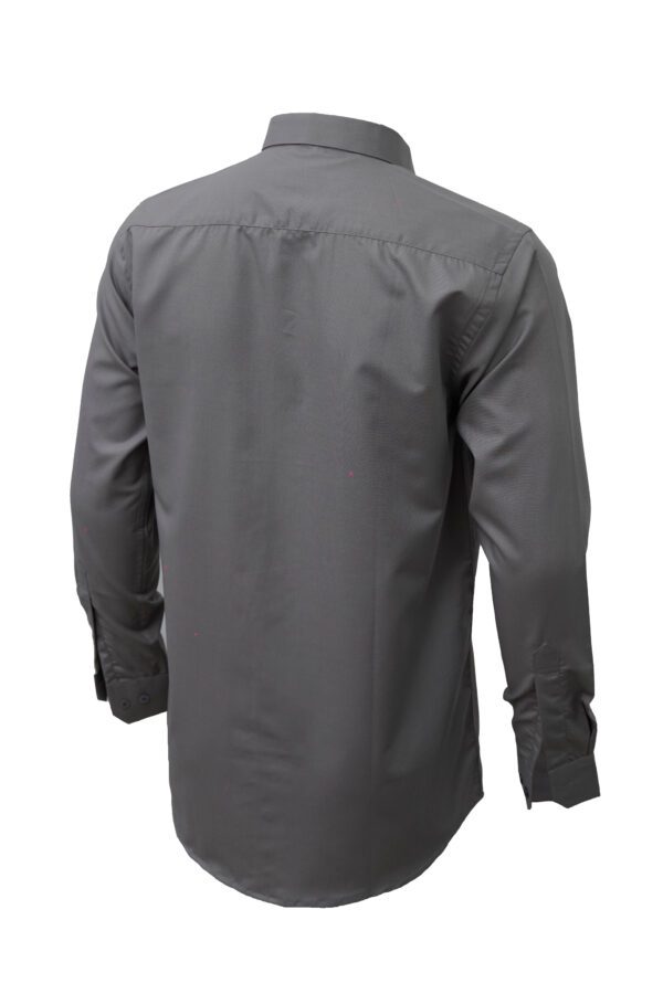 Saasha Garments Mid Grey Plain Shirt For Men Back Side