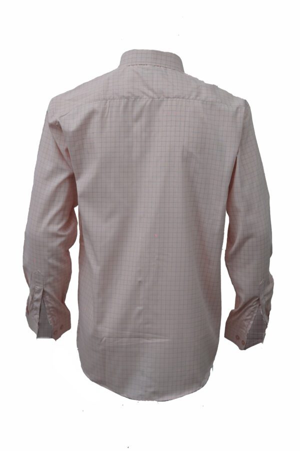 Saasha Garments Pink With Red Checks Shirt For Men Back
