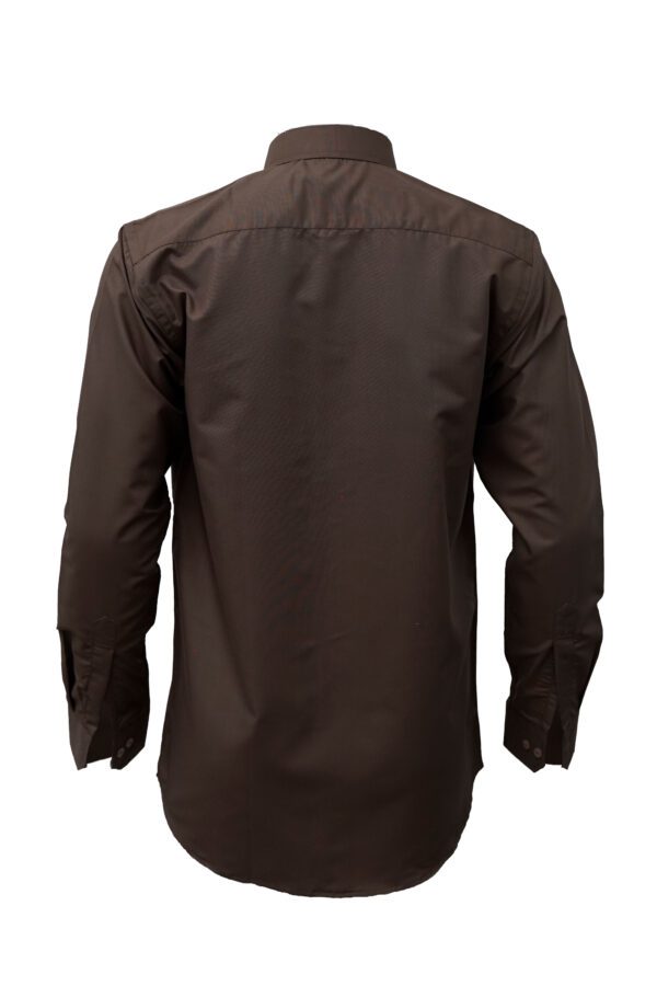 Saasha Garments Brown Plain Shirt For Men Back