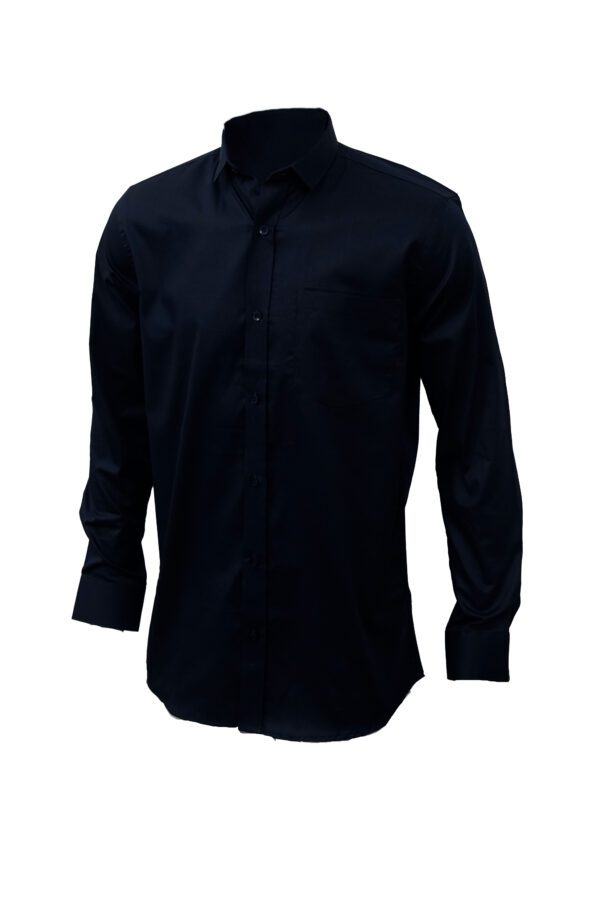 Saasha Garments Navy Plain Shirt For Men Front Side