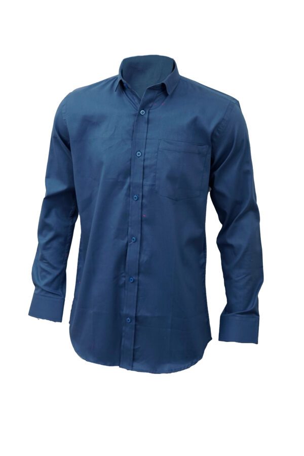Saasha Garments Navy Plain Shirt For Men1 Front Side
