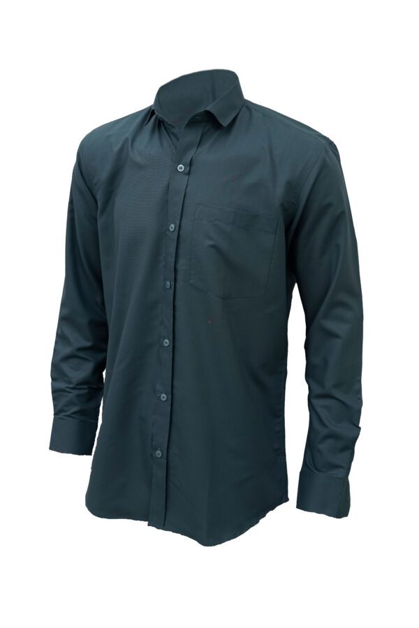 Saasha Garments Forest Green Plain Shirt For Men Front Side