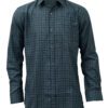Saasha Garments Dark Green With Blue Checks Shirt For Men Front