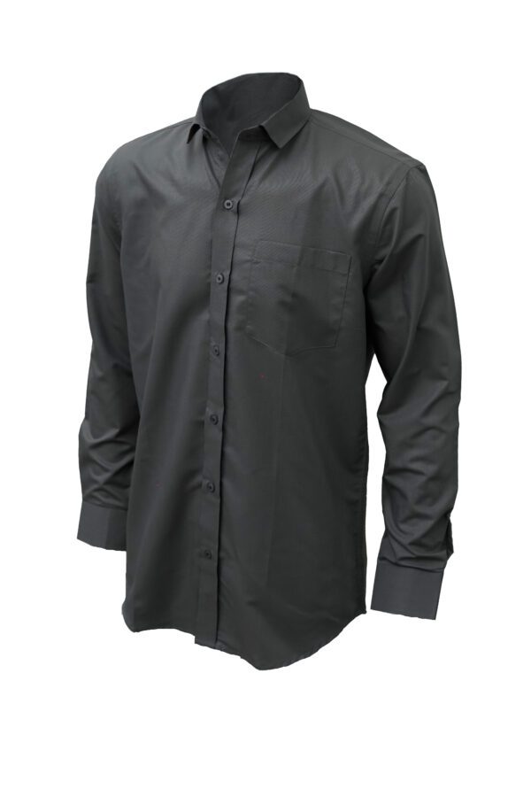 Saasha Garments Grey Plain Shirt For Men Front Side