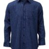 Saasha Garments Dark Blue With White Checks Shirt For Men Front