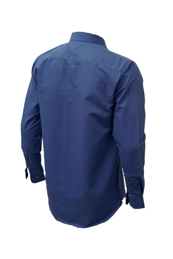 Saasha Garments ink Blue Plain Shirt For Men Back Side