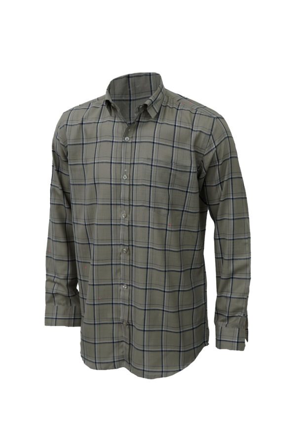 Saasha Garments Light Brown Big Checks Shirt For Men