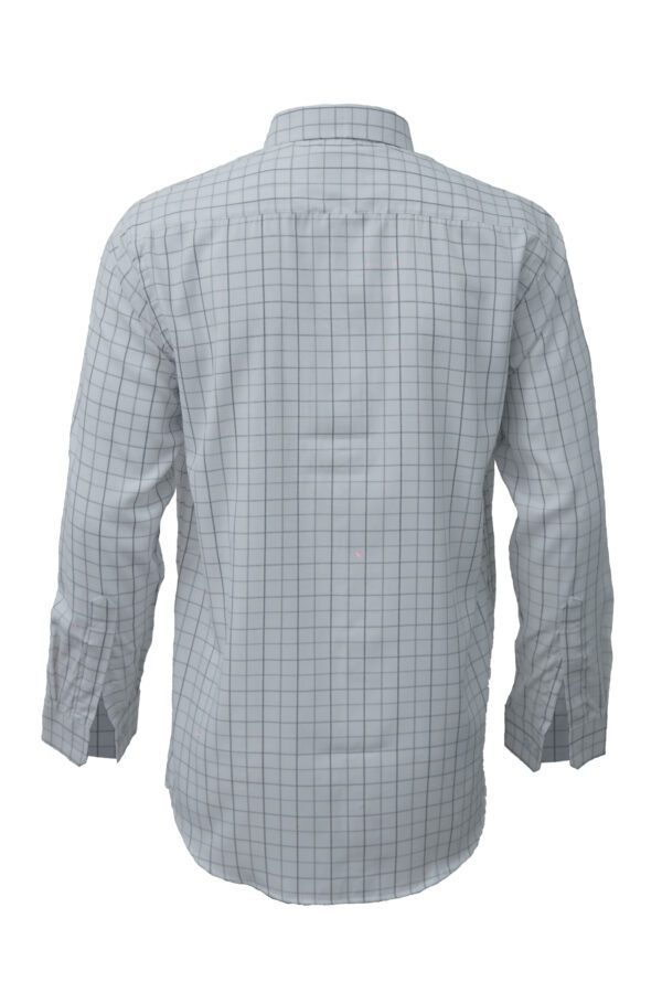 White With Grey Checks Shirt For Men Back