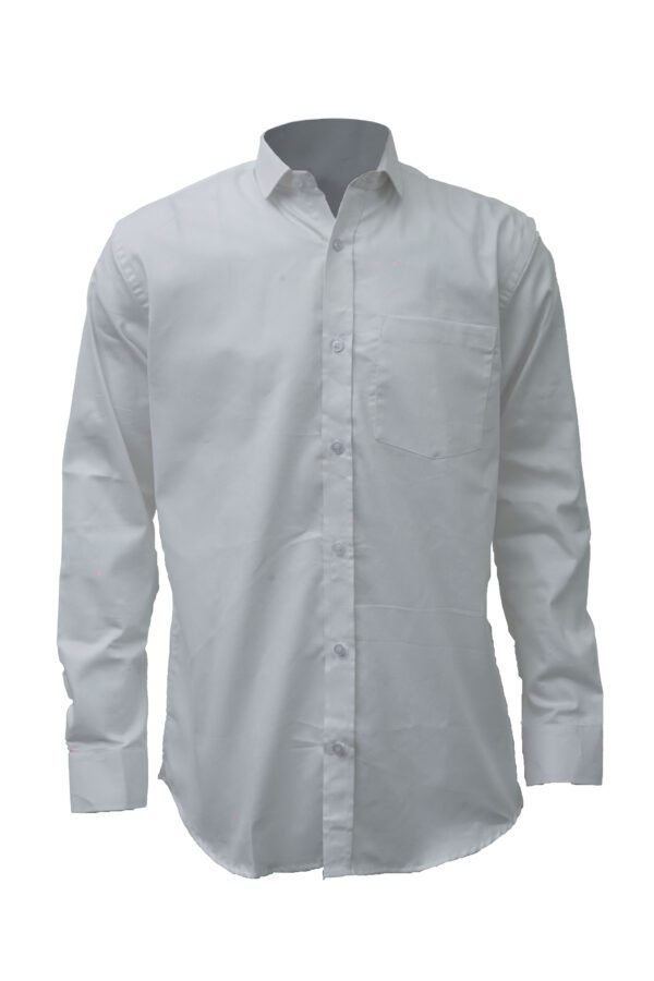 Saasha Garments White Plain Shirt For Men Front