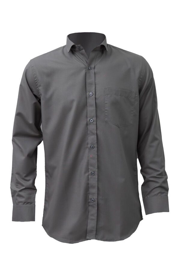 Saasha Garments Mid Grey Plain Shirt For Men Front