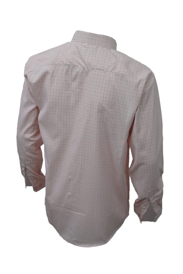 Saasha Garments Pink With Red Checks Shirt For Men Back Side