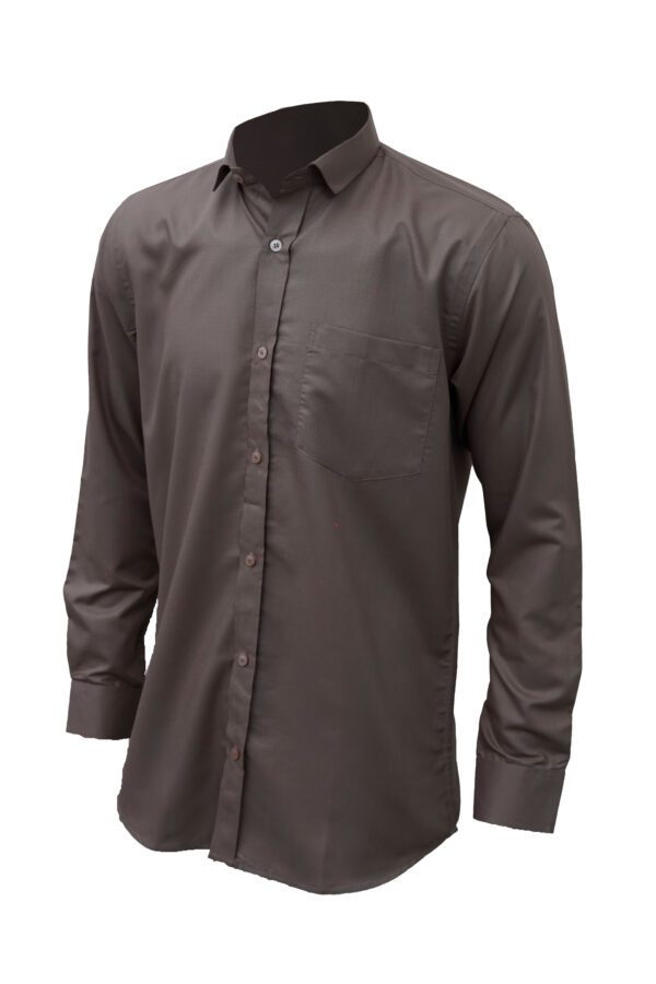 Saasha Garments Light Brown Plain Shirt For Men Front Side