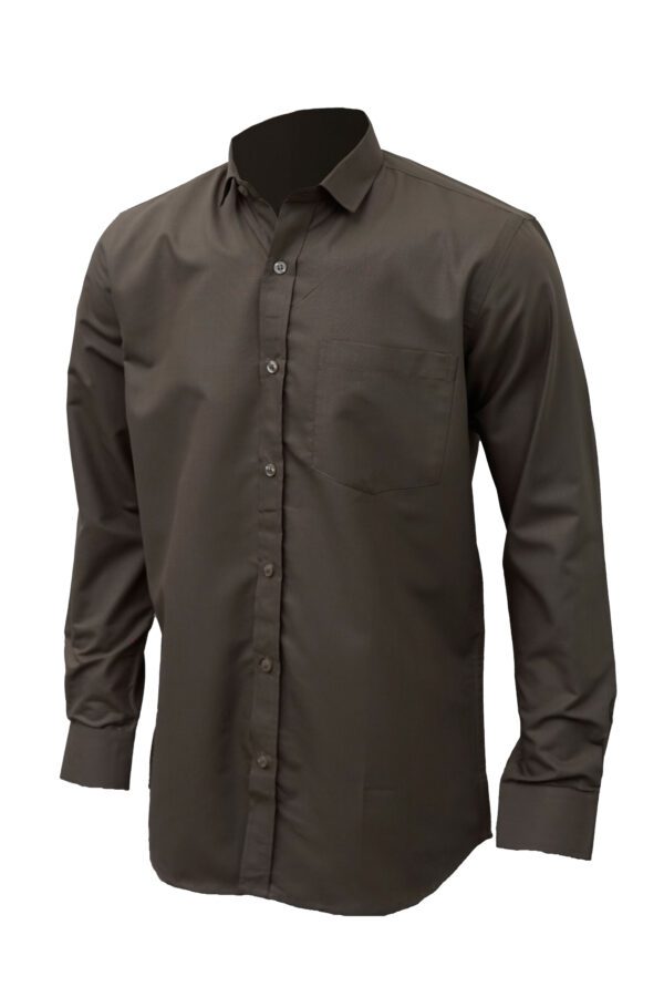 Saasha Garments Light Brown Plain Shirt For Men 2 Front Side