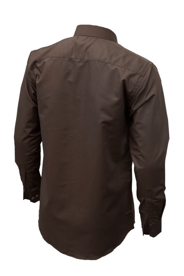 Saasha Garments Brown Plain Shirt For Men Back Side