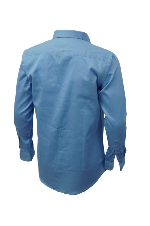 Saasha Garments Sky Plain Shirt For Men Back Side