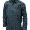 Saasha Garments Dark Green With Blue Checks Shirt For Men Front Side