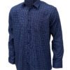 Saasha Garments Dark Blue With White Checks Shirt For Men Front Side