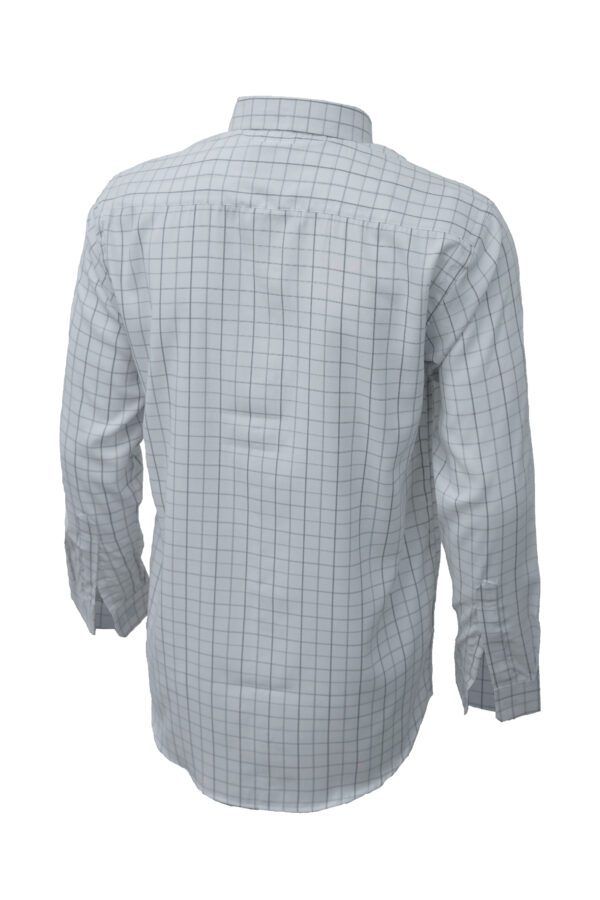 White With Grey Checks Shirt For Men Back Side