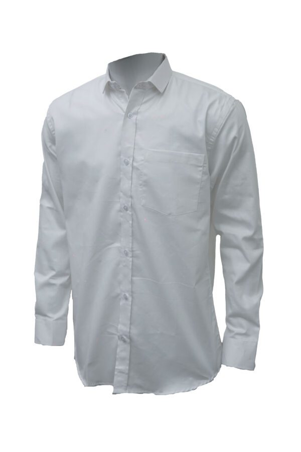 Saasha Garments White Plain Shirt For Men Front Side
