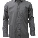 Saasha Garments Grey Plain Shirt For Men Front