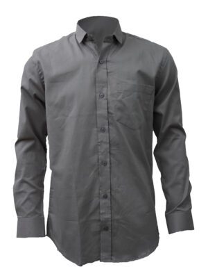 Saasha Garments Grey Plain Shirt For Men Front