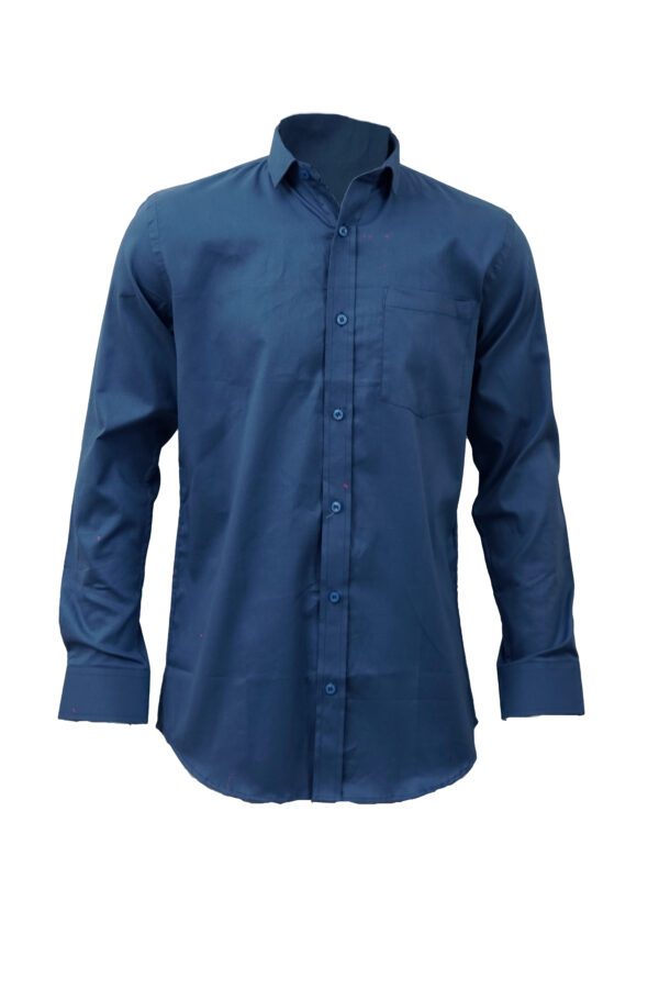 Saasha Garments Navy Plain Shirt For Men1 Front