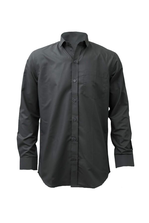 Saasha Garments Grey Plain Shirt For Men Front