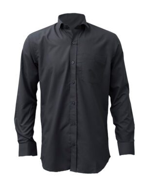 Saasha Garments Dark Grey Plain Shirt For Men Front