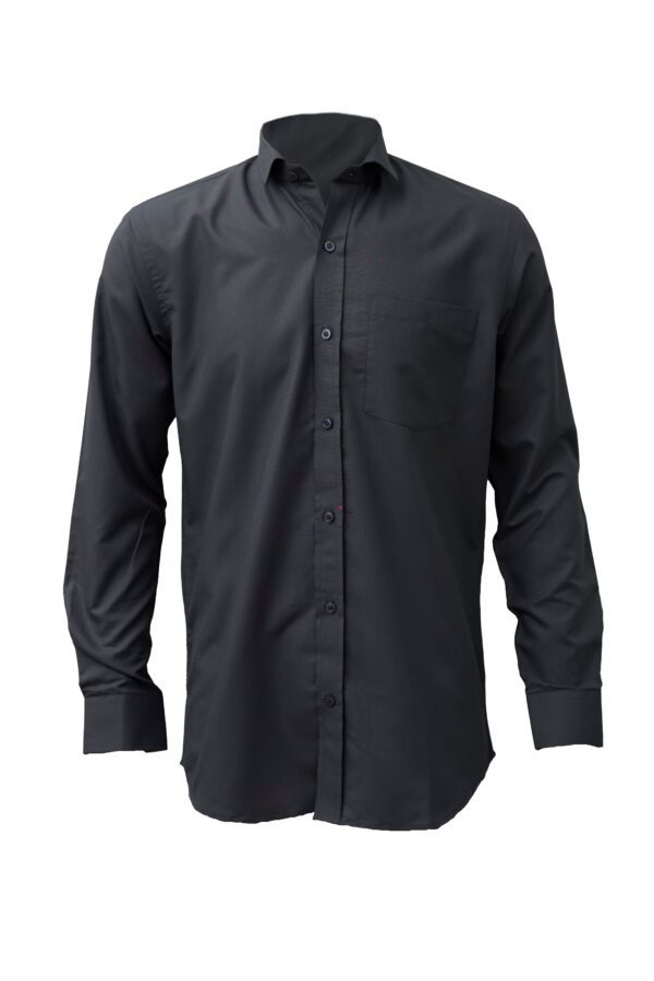 Saasha Garments Dark Grey Plain Shirt For Men Front